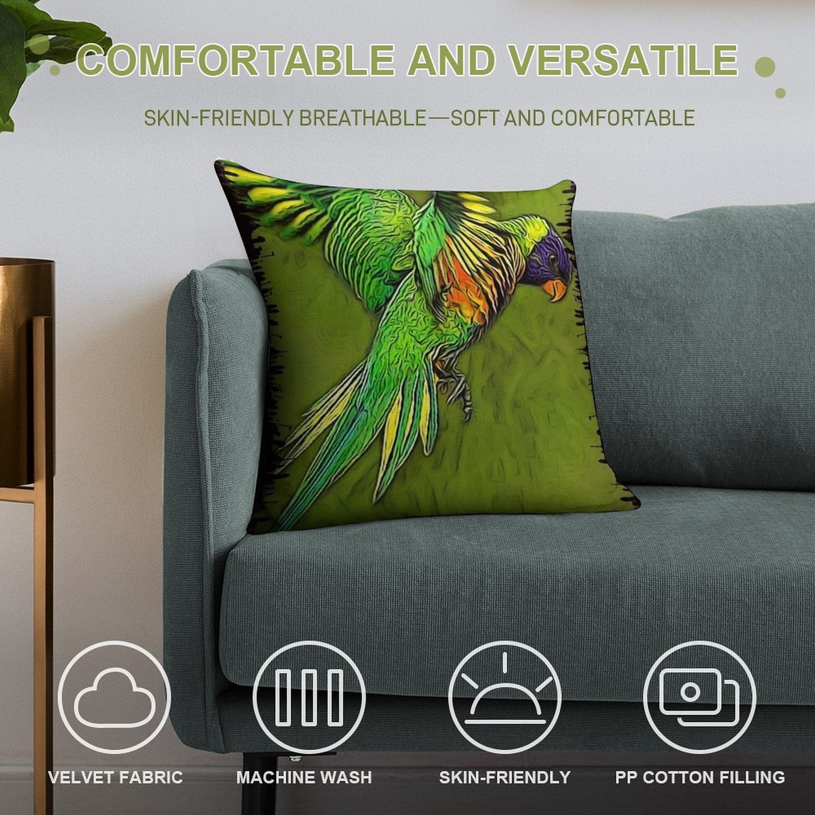 LORIKEET - 5 Soft Warmth Comfort Throw Pillow