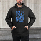 Ocean Beach Wild Wave 1971 Surf Memories On Back Adjustable Hood Hoodie