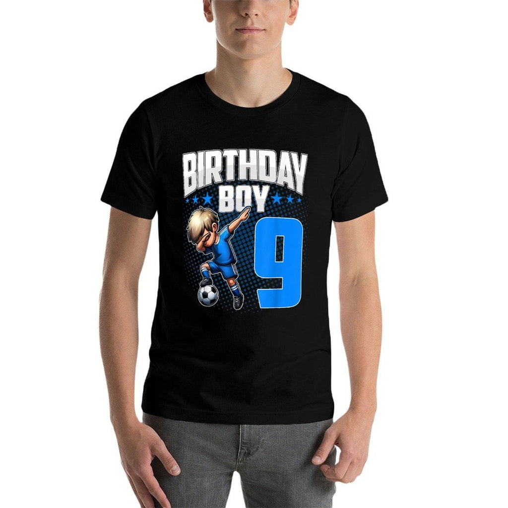 9th Birthday Boy Soccer Dabbing - 9 Years Old Boy Birthday  Affordable Price T-Shirt