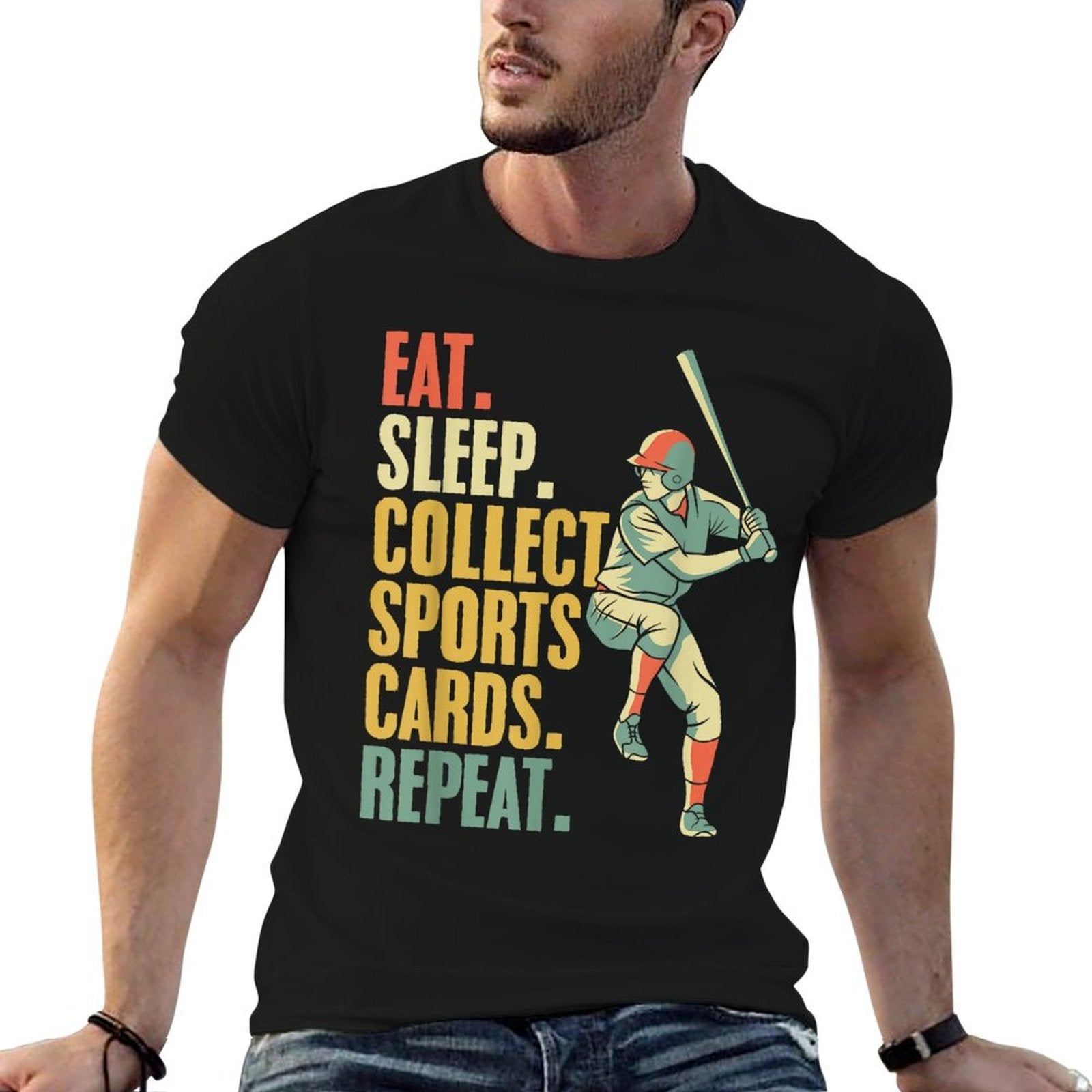 Sports Card Collecting Basketball Baseball Card Collector  Graphic-printed T-Shirt