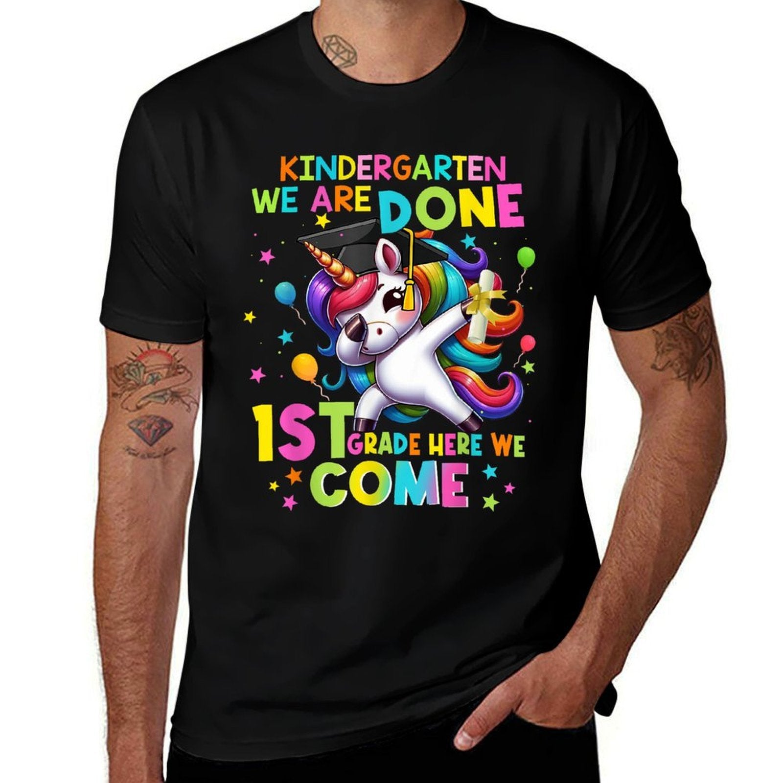 Kindergarten Graduation Cute Unicorn Girls Class Of 2025  Stretchy T-Shirt