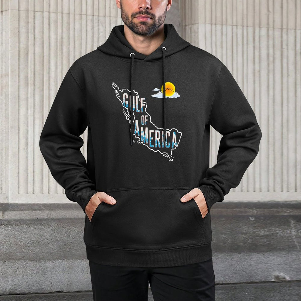 Gulf of United States of America Est 2025 USA American Flag Kangaroo Pocket Hoodie