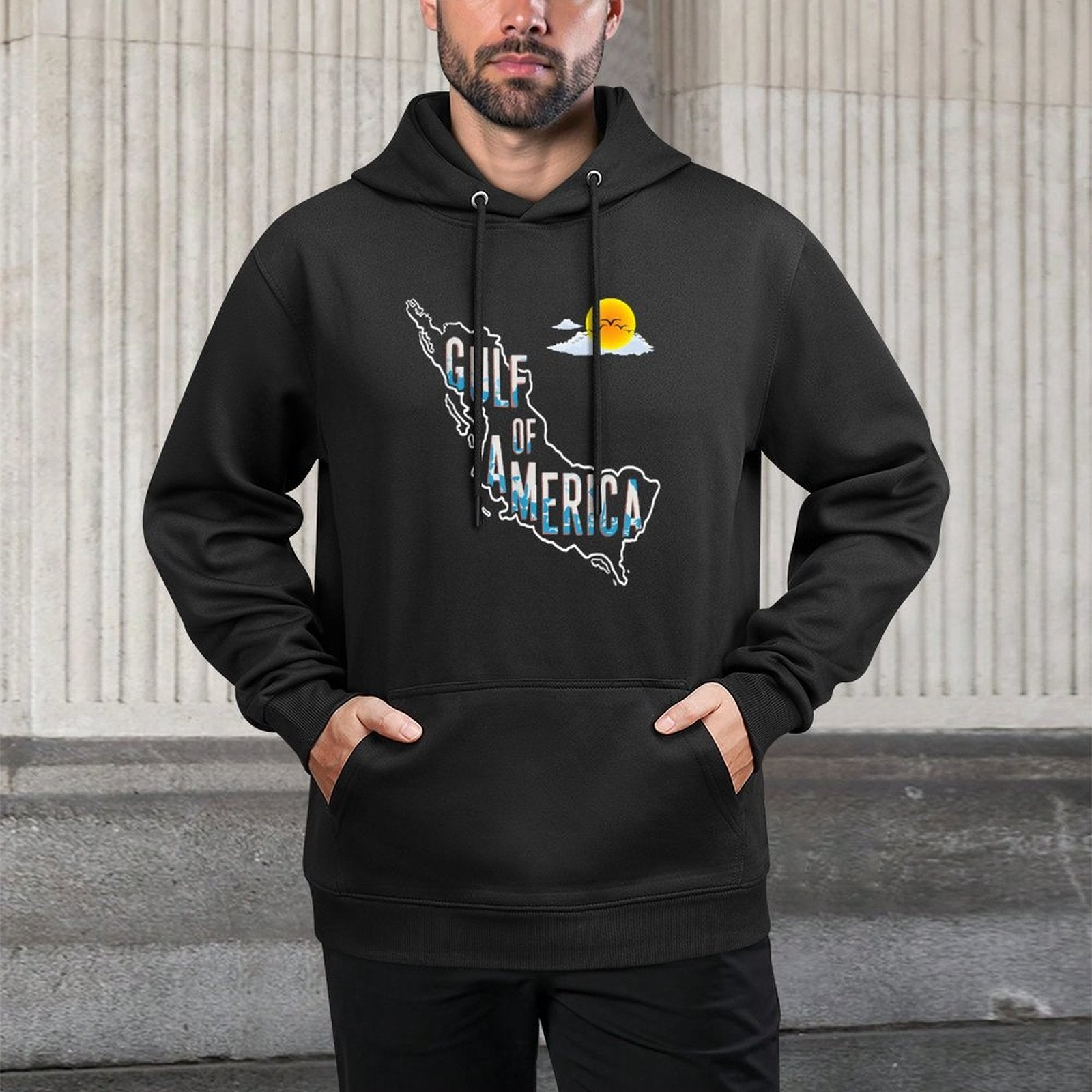 Gulf of United States of America Est 2025 USA American Flag Kangaroo Pocket Hoodie