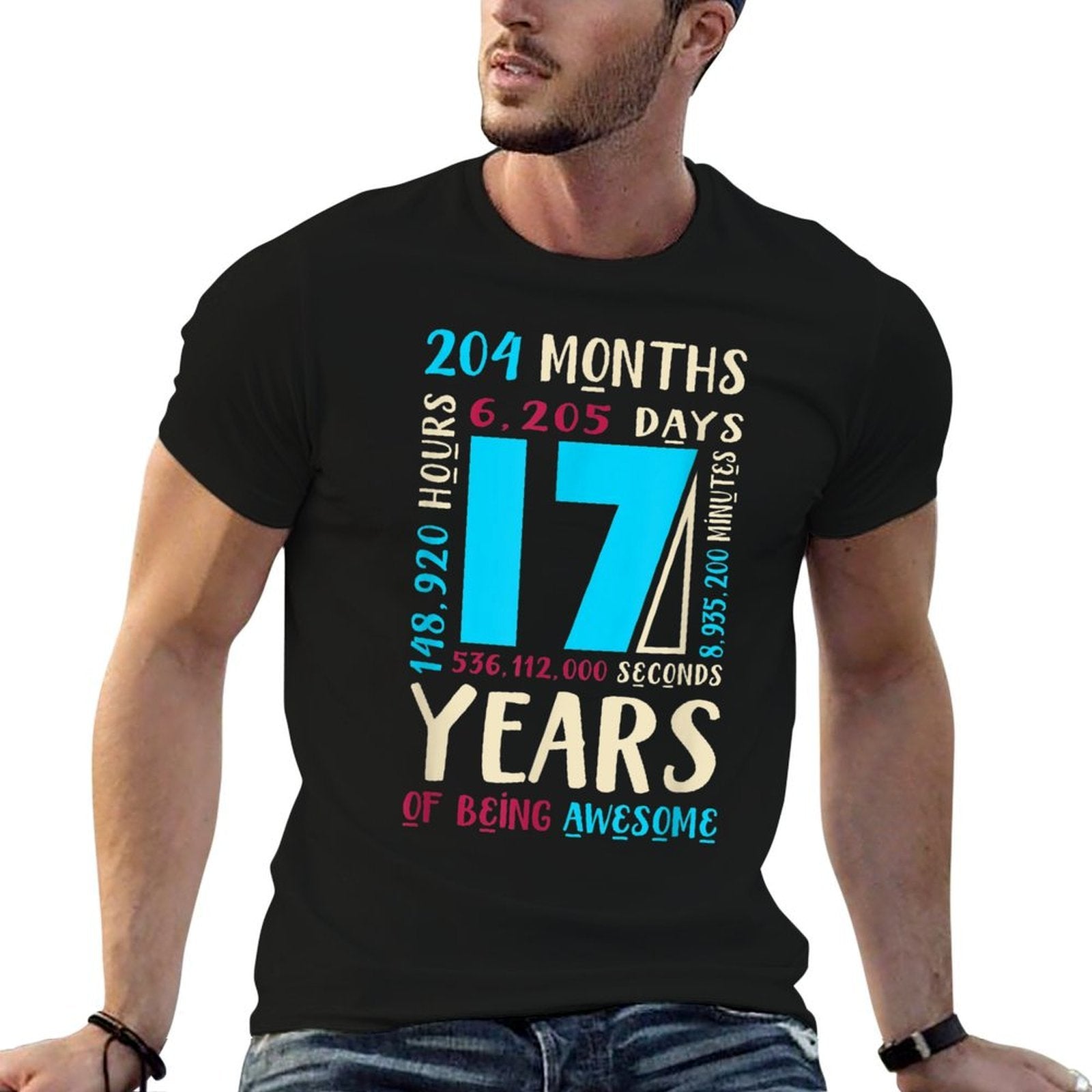 17th Birthday for Son Nephew Gift for 17 Year Old Boys  Easy-care T-Shirt