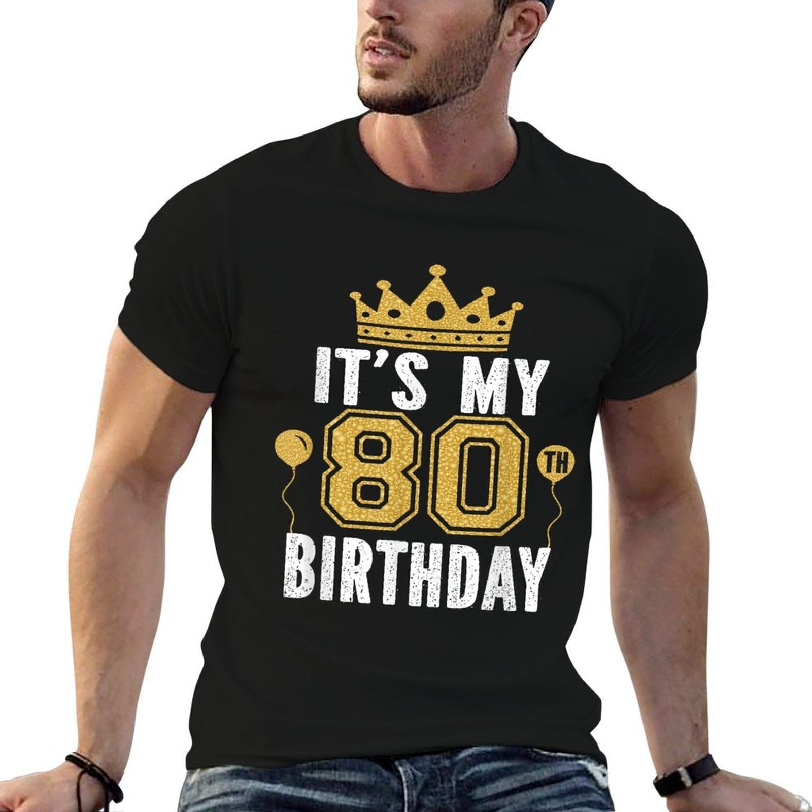 It's My 80th Birthday Gift For 80 Years Old Man And Woman  Heathered Texture T-Shirt