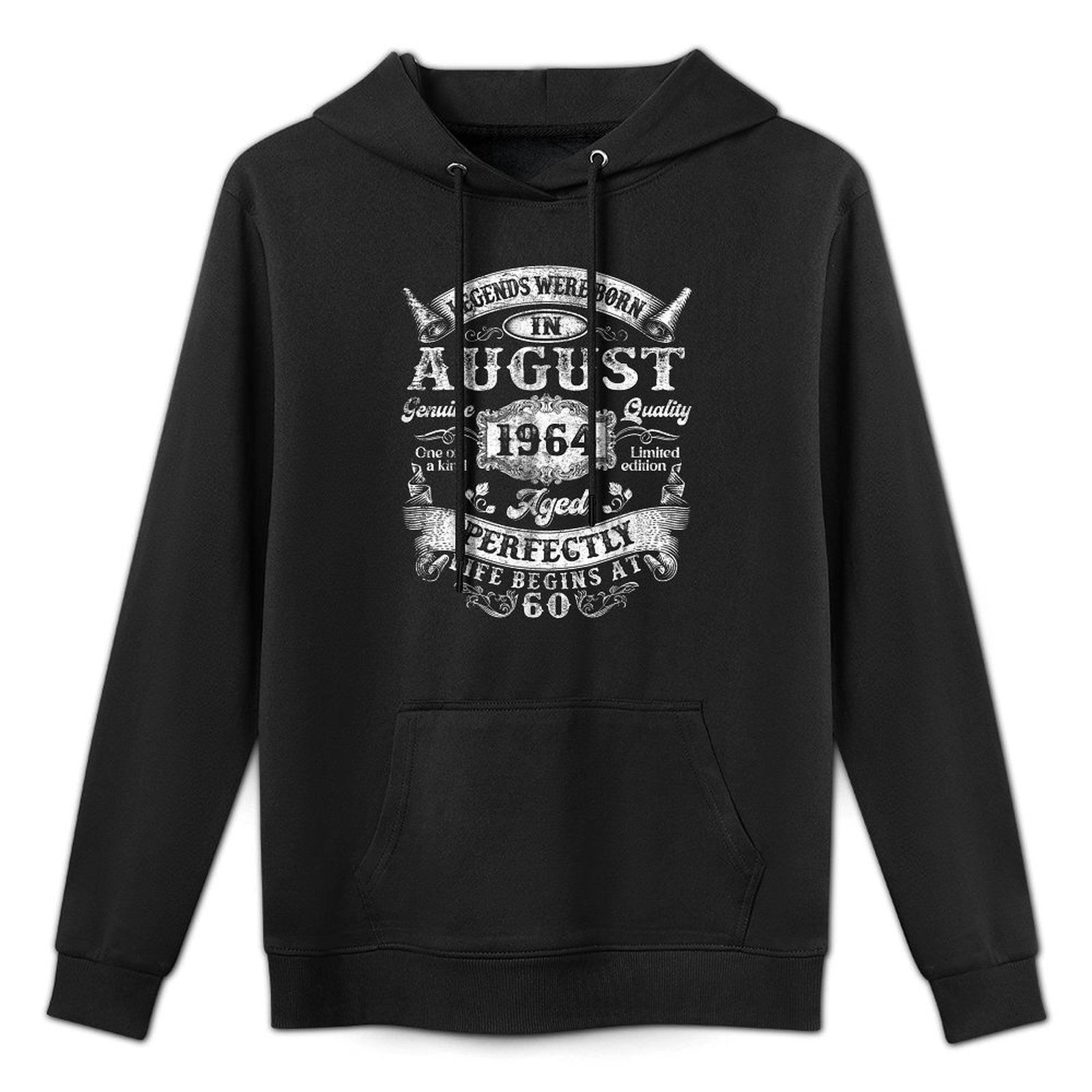 60 Years Old Legend Since August 1964 Vintage 60th Birthday Casual Wear Hoodie