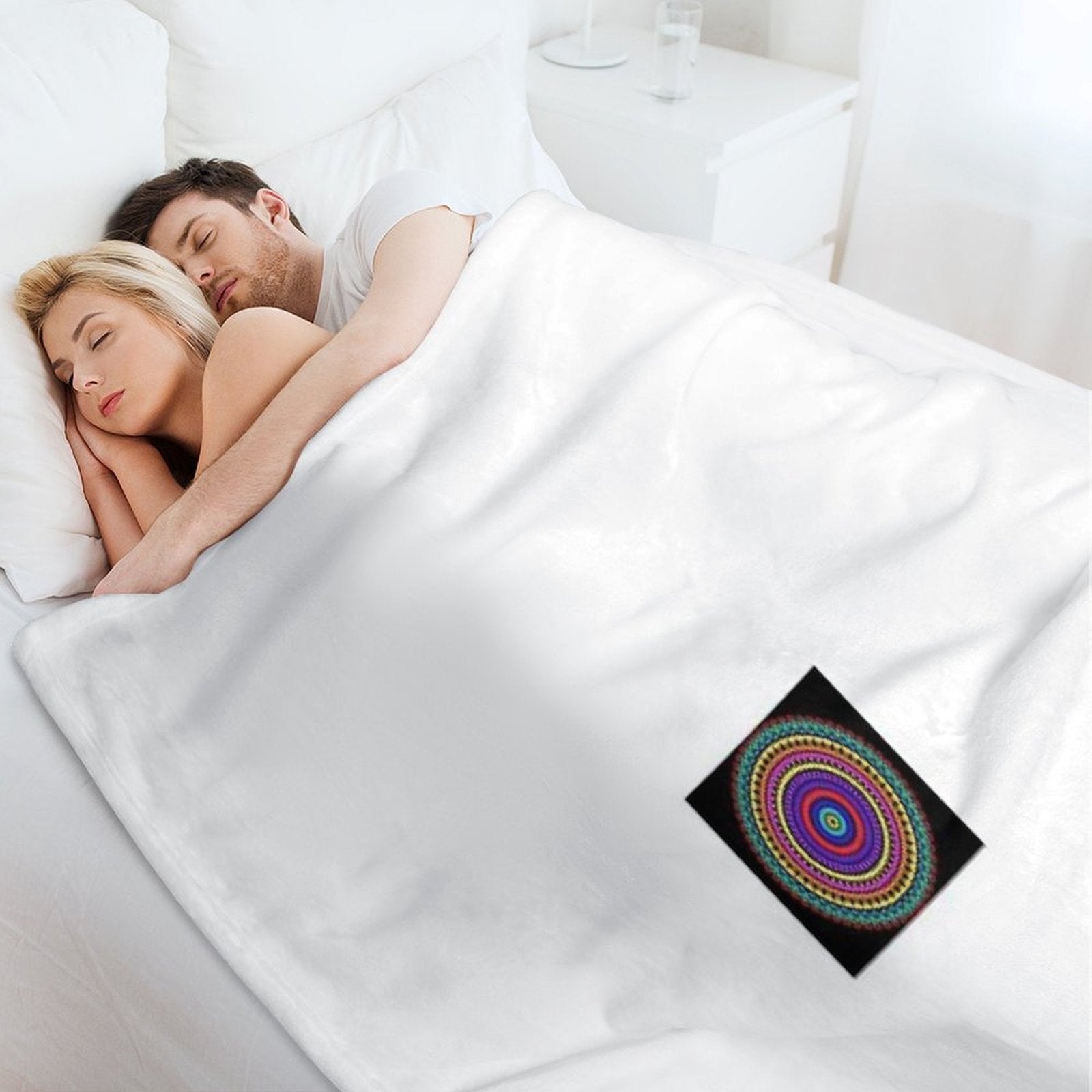 Queer Light Mandala  Radiant Rainbow Pride Art of Strength & Spirit Wrinkle-free Throw Blanket