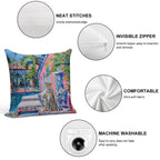 Cheetah at The Swimming Pool in Palm Beach Soft Luxury Feel Throw Pillow