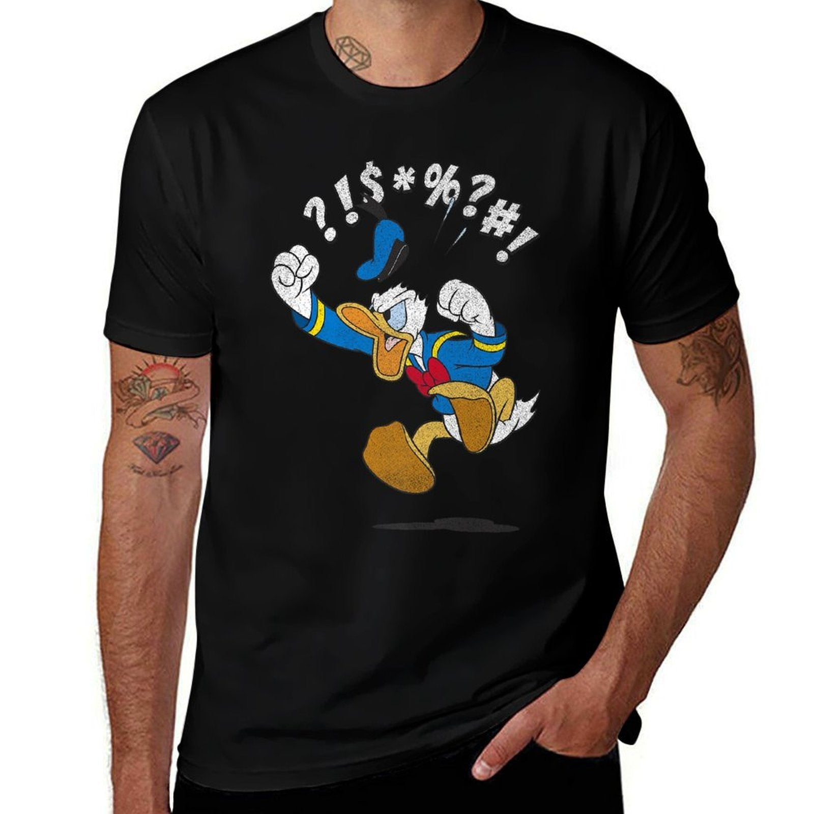 Disney Mickey And Friends Vintage Donald Duck Angry Jump Premium  Affordable Price T-Shirt