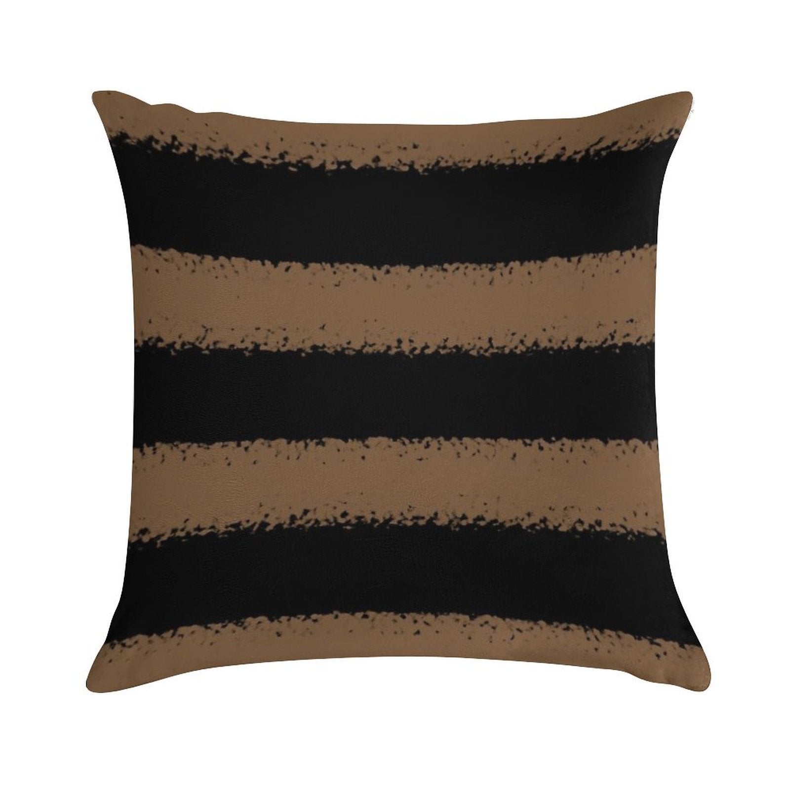 Brown And Black Horizontal Stripe Pattern Coordinates W Sherwin Williams 2022 Popular Color Uber Umber SW 9107 Soft Fade-Resistant Throw Pillow