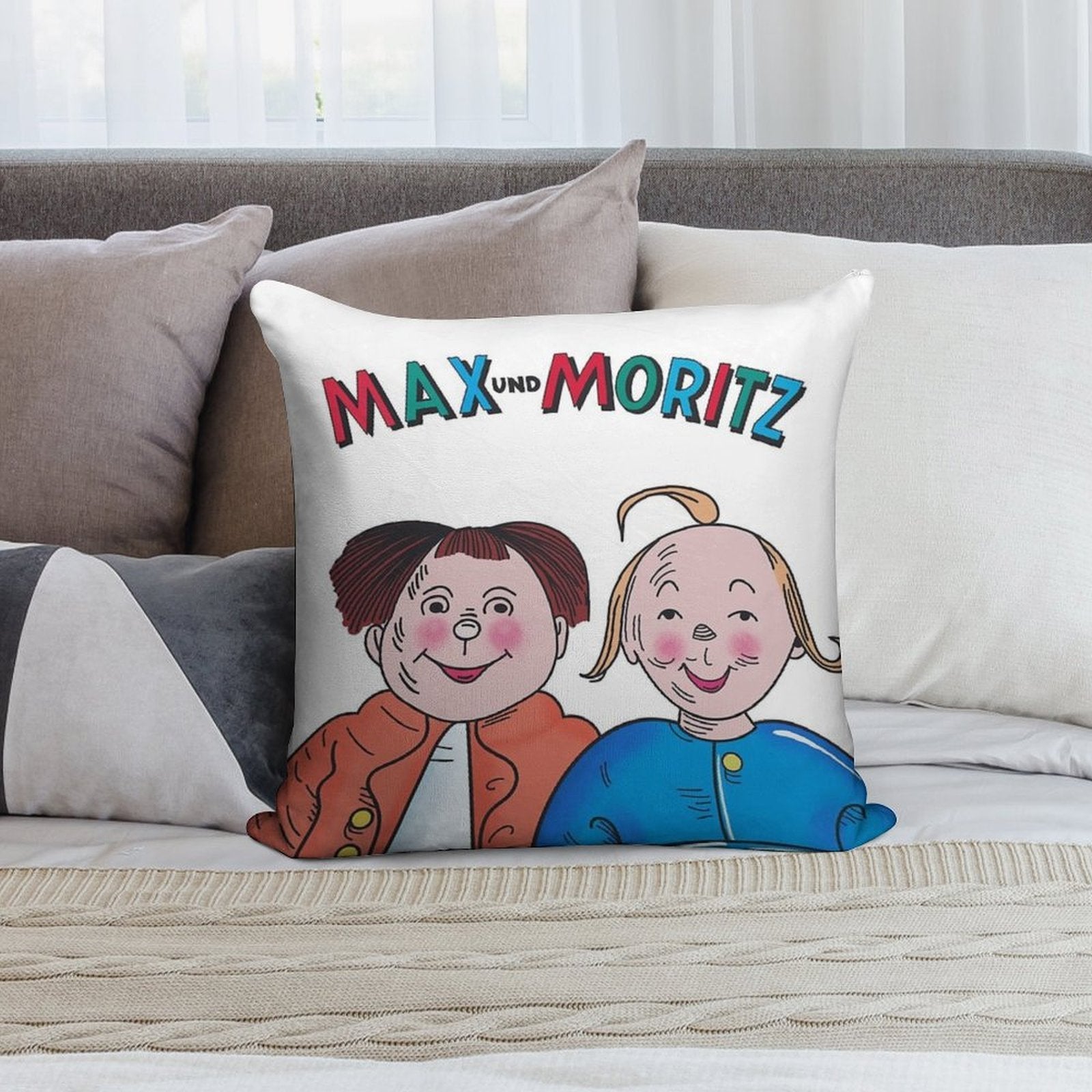 Max And Moritz Lausbuben Soft Luxury Feel Throw Pillow