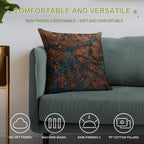 Brown Blue Copper Rust Soft Skin-Friendly Throw Pillow