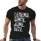 50th Birthday June Born 50 Years Legend Since 1972  Graphic-printed T-Shirt