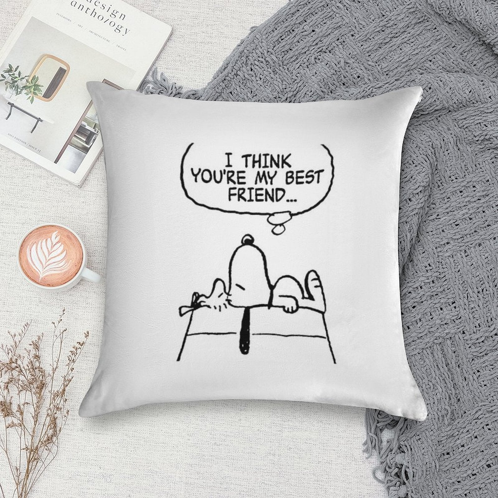 Snoopy X Woodstock X Fall Out Boy The Kids Aren't Alright Soft Easy Maintenance Throw Pillow