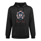 Wolf Girl Who Loves Wolves Women Youth Kids Floral Wolf Customizable Surface Hoodie