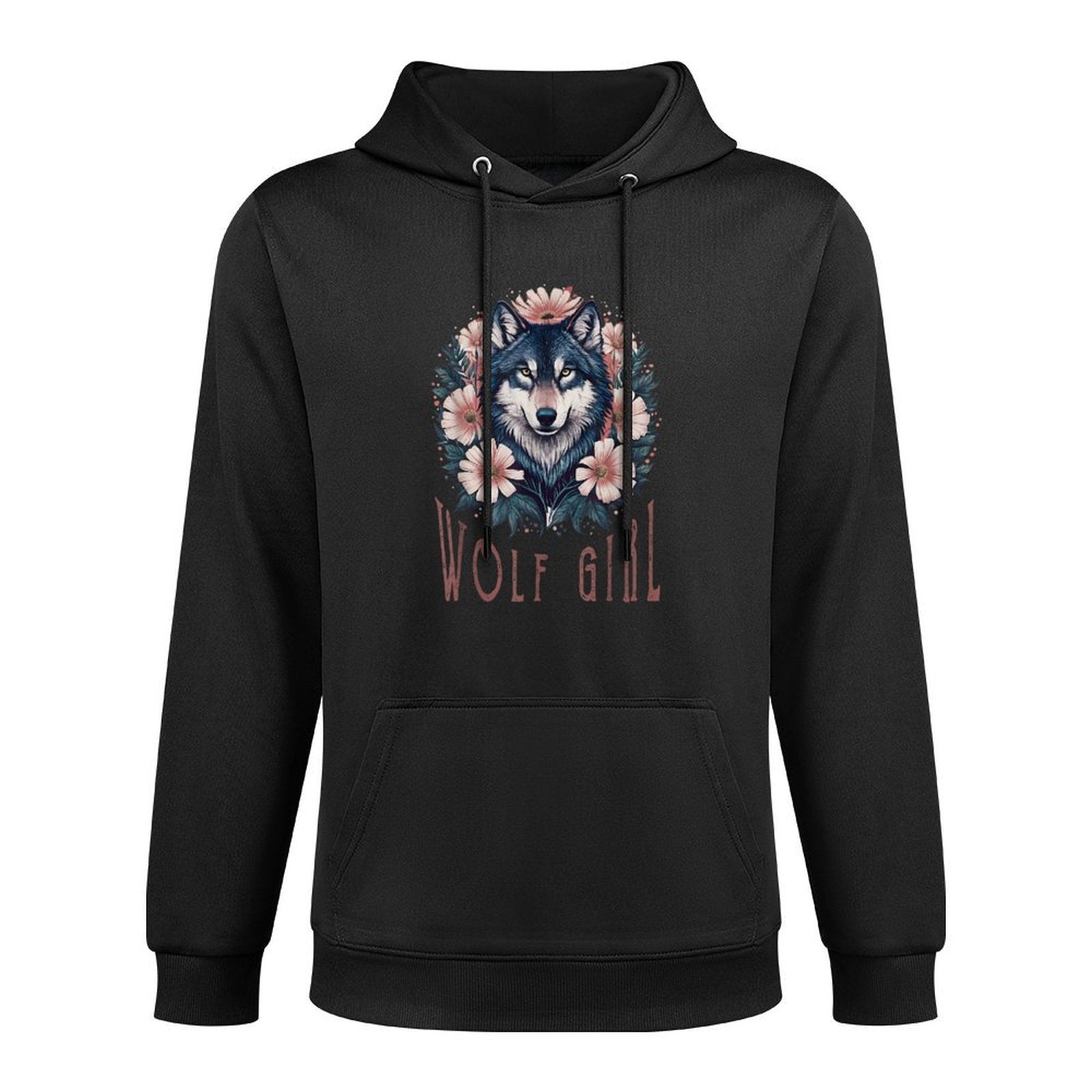 Wolf Girl Who Loves Wolves Women Youth Kids Floral Wolf Customizable Surface Hoodie