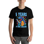 Happy 5 Birthday 5 Year Old Autistic Autism 5th Birthday  Cotton T-Shirt