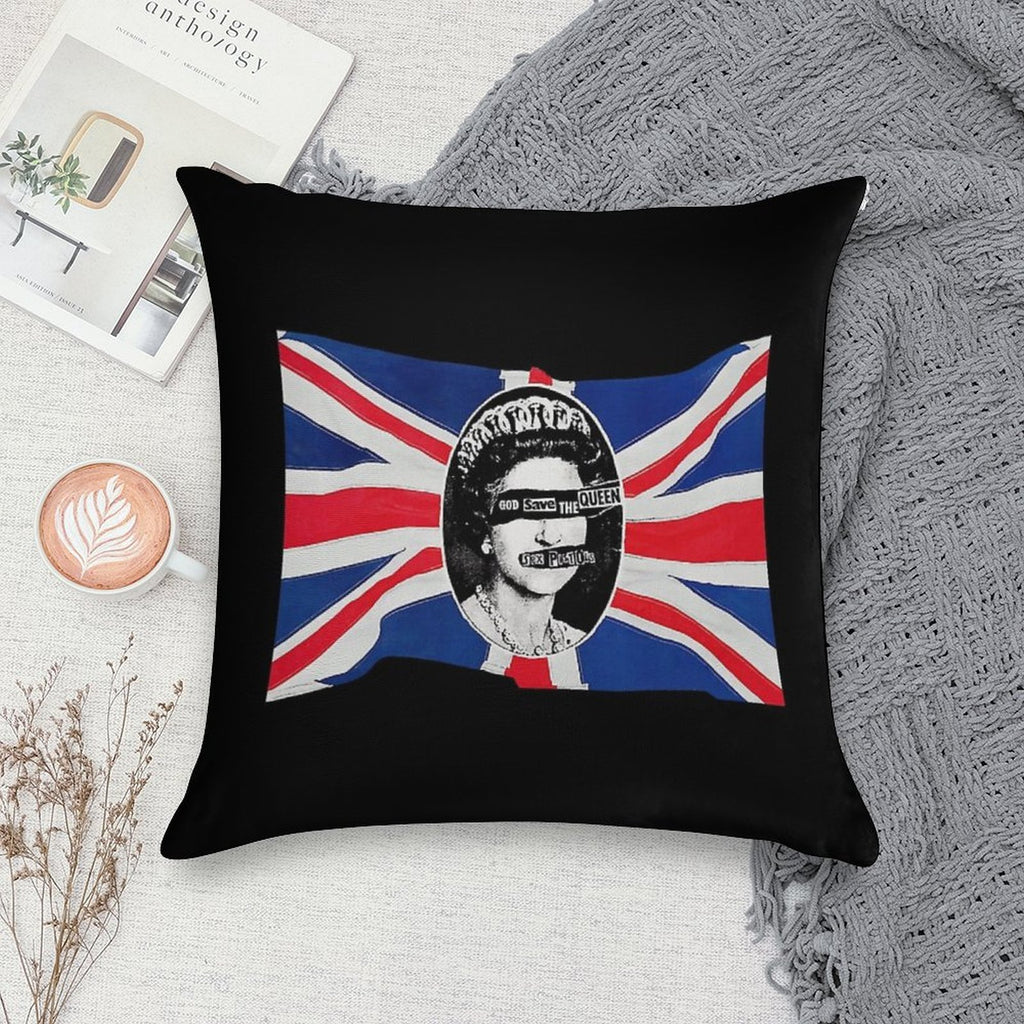 God Save The Queen (HQ) Soft Hidden Zipper Throw Pillow