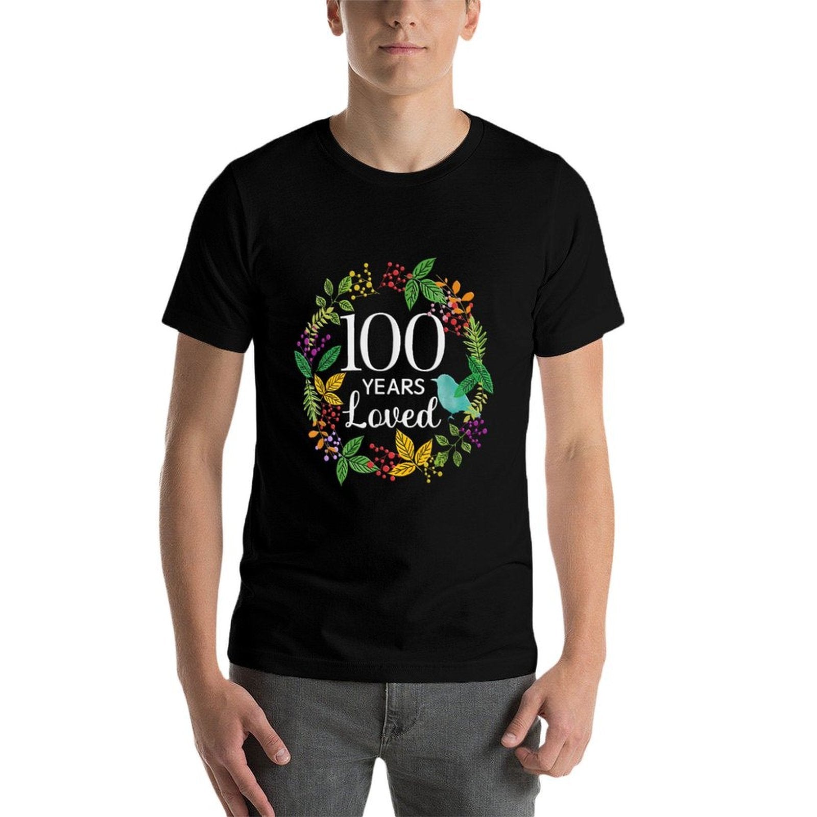 100 Years Loved Flower Women 100 Year Old 100th Birthday  Moisture-wicking T-Shirt