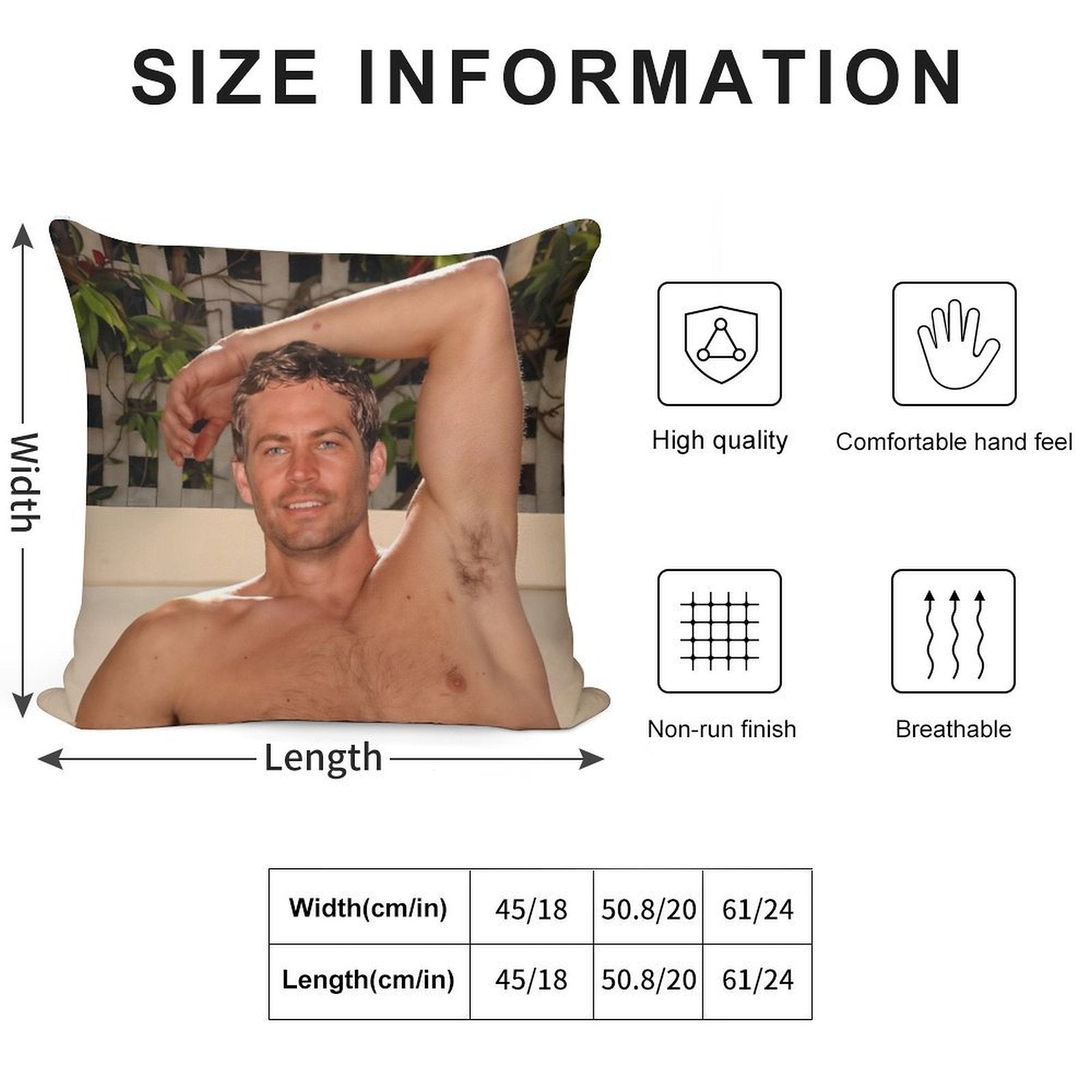 Paul Walker Soft Anti-Pilling Throw Pillow