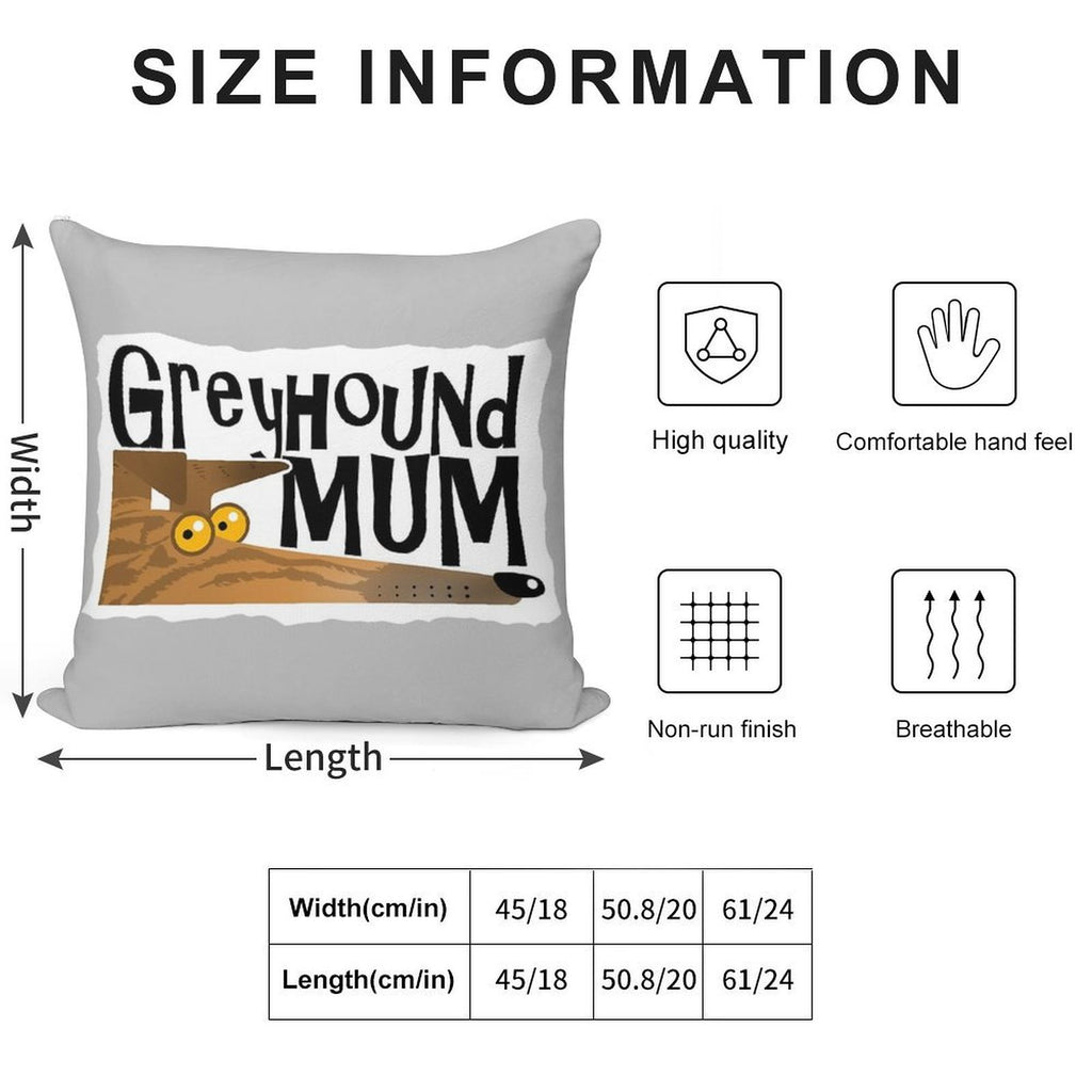 Greyhound Mum (brindle) Soft Gift Ready Throw Pillow