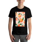 Cute Watercolor Pattern Art Peach Fruit Comfortable T-Shirt