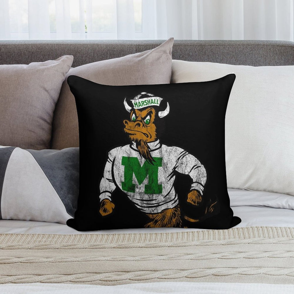 Vintage Marshall U. Retro Mascot Logo - Distressed Version Marco Soft Gift Ready Throw Pillow