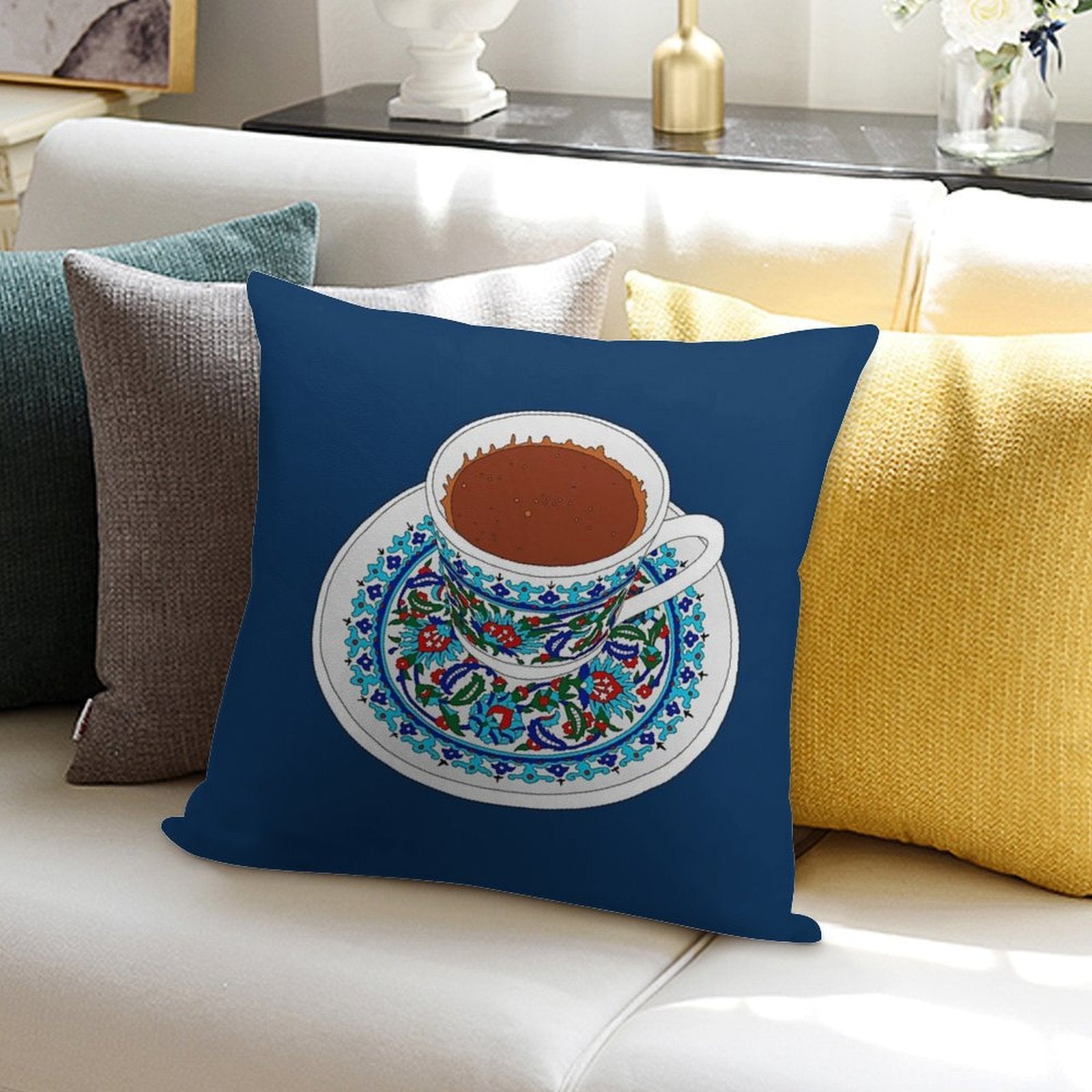 Turkish Coffee Soft Bedroom Essential Throw Pillow