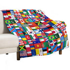 60 Flags of The Countries of The World, International Gift Travel-friendly Throw Blanket