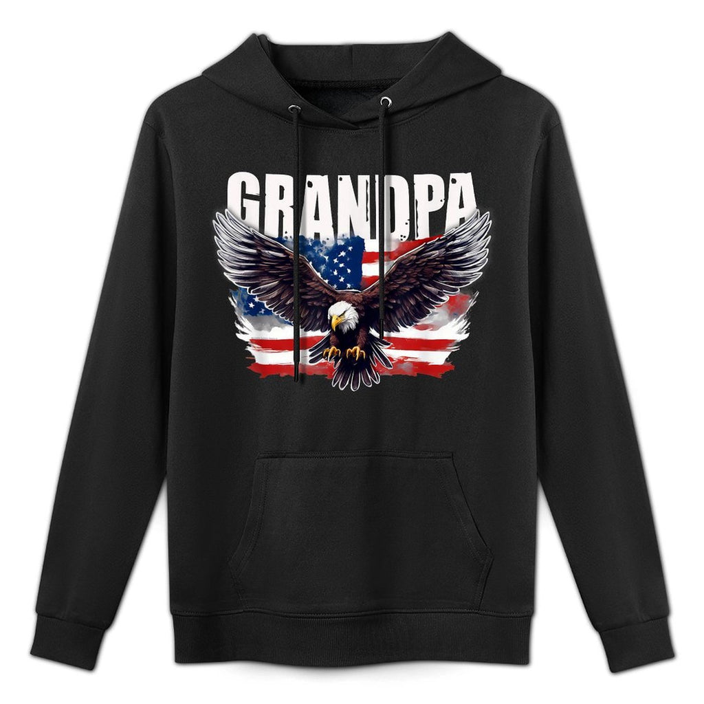 Grandpa USA with Eagle Patriotic 4th of July Grandpa Shrink-Resistant Hoodie