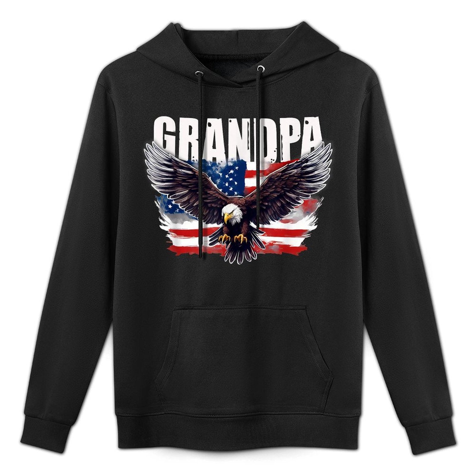Grandpa USA with Eagle Patriotic 4th of July Grandpa Shrink-Resistant Hoodie