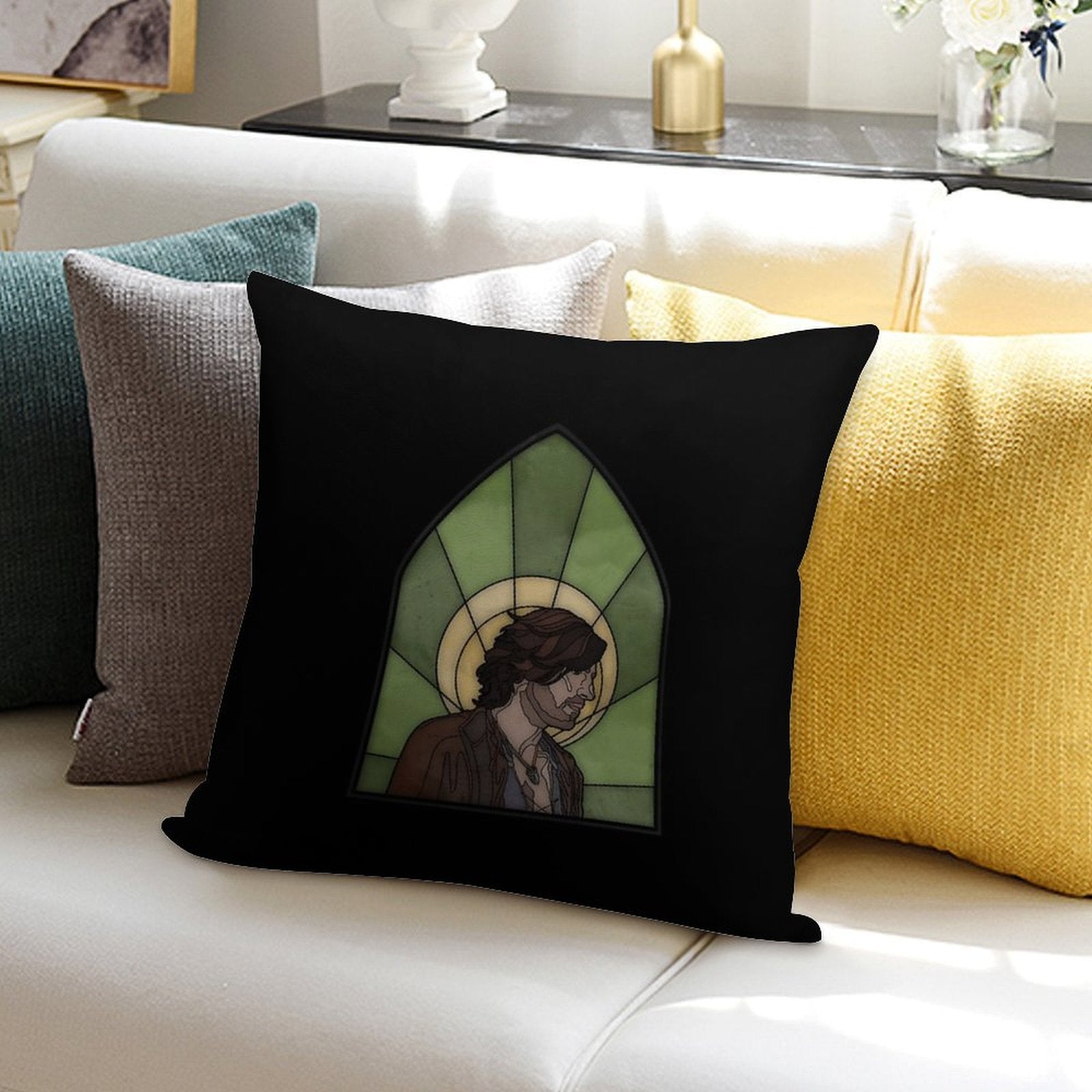 Gwaine in Glass Soft Bedroom Essential Throw Pillow