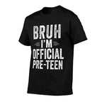 Bruh I'm Official Pre-Teen 12th Birthday Boy 12 Year Old  Rolled Sleeves T-Shirt
