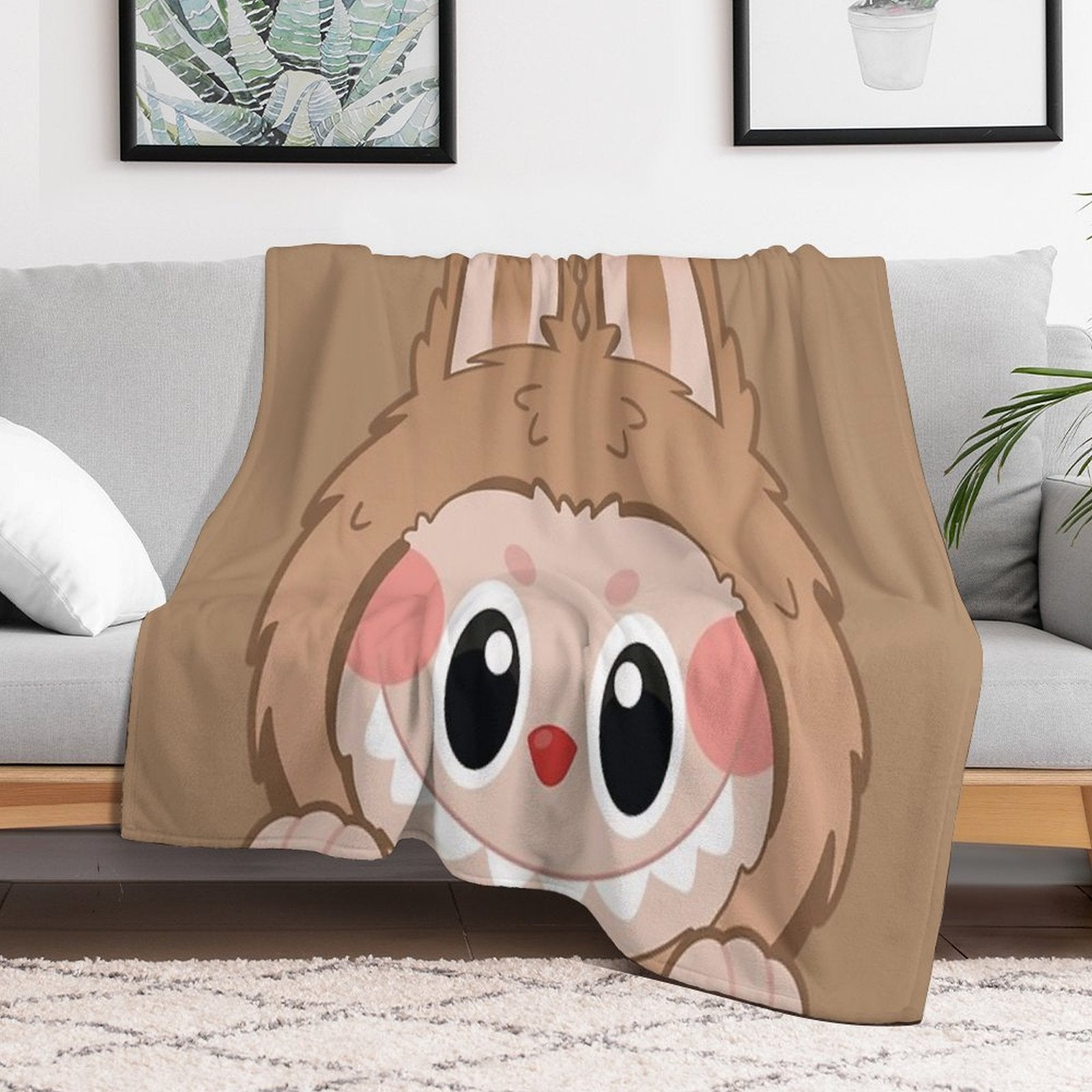 Labubu Toffee Peeker V2 Comfort Throw Blanket