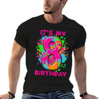 8th Birthday Paint Splashes Tshirt Kids Girls Boys 8 Years  Vintage-inspired T-Shirt