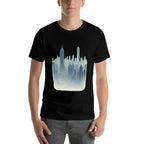 New York Skyline in Fog - Moody Cityscape  Tagless Design T-Shirt