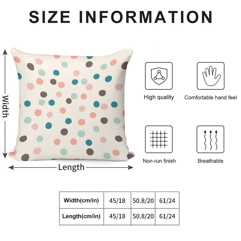 Pretty Confetti Polka Dot Pattern Soft Durable Construction Throw Pillow