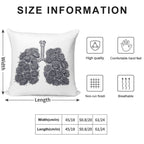 Lungs with Peonies Soft Skin-Friendly Throw Pillow