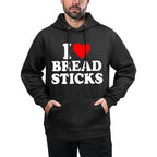 I Love Heart Breadsticks Simple Cute Funny Bread Sticks Medium-Weight Fabric Hoodie
