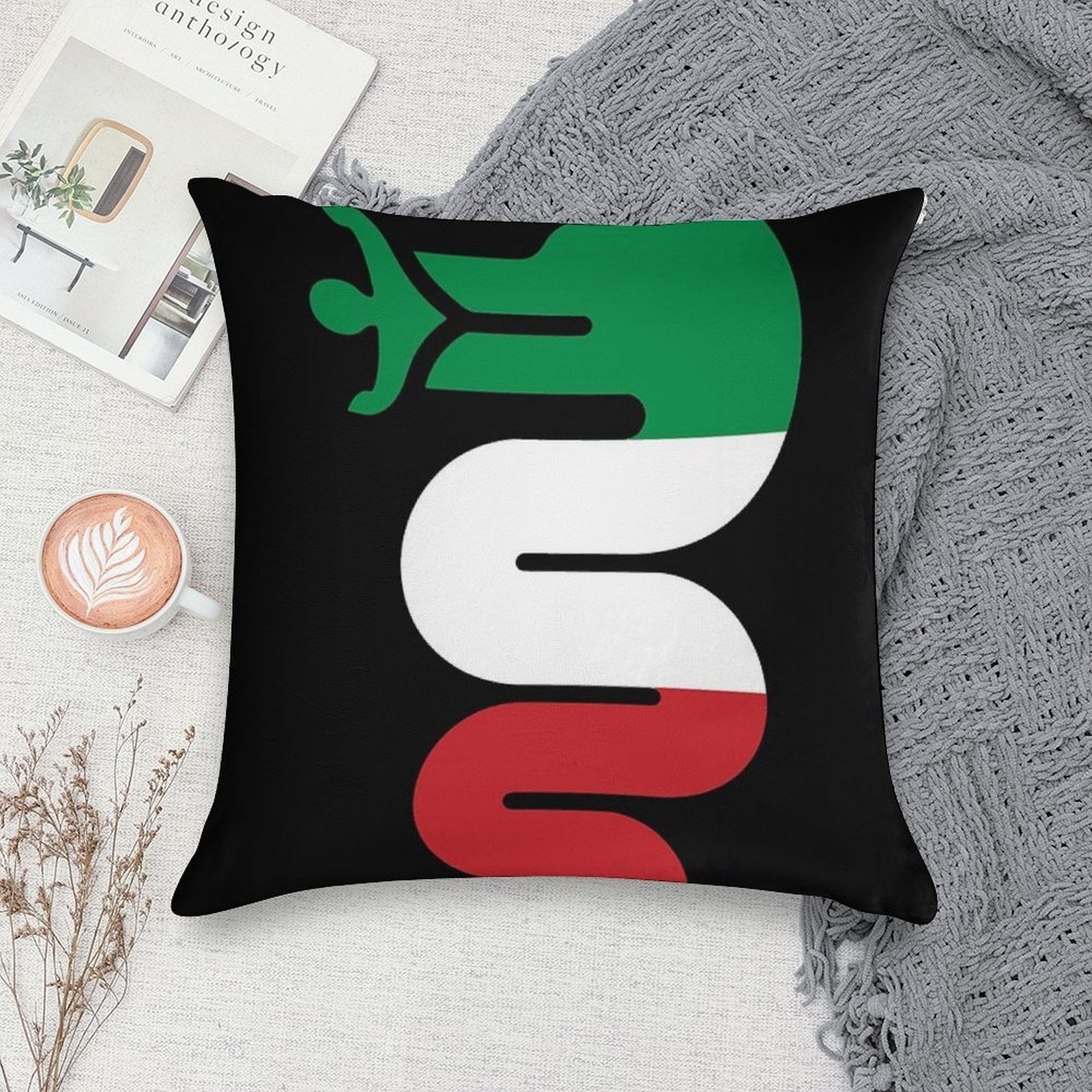 Alfa Romeo Snake  Classic T-Shirt Soft Shrink-Resistant Throw Pillow
