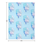 Miku And Cinnamoroll with Bows Plush Throw Blanket