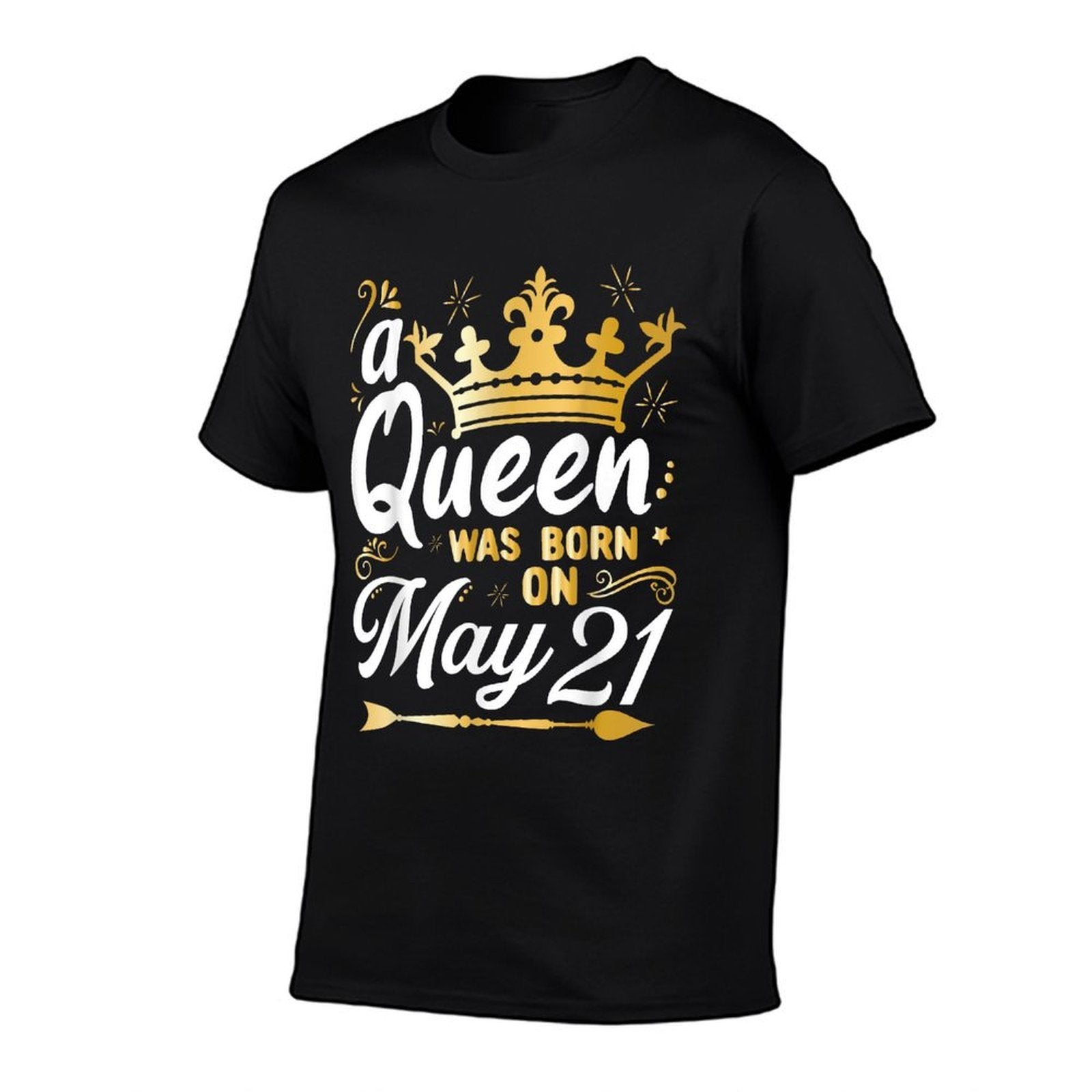 A Queen Was Born on May 21, Cute Girly May 21st Birthday  Cotton T-Shirt