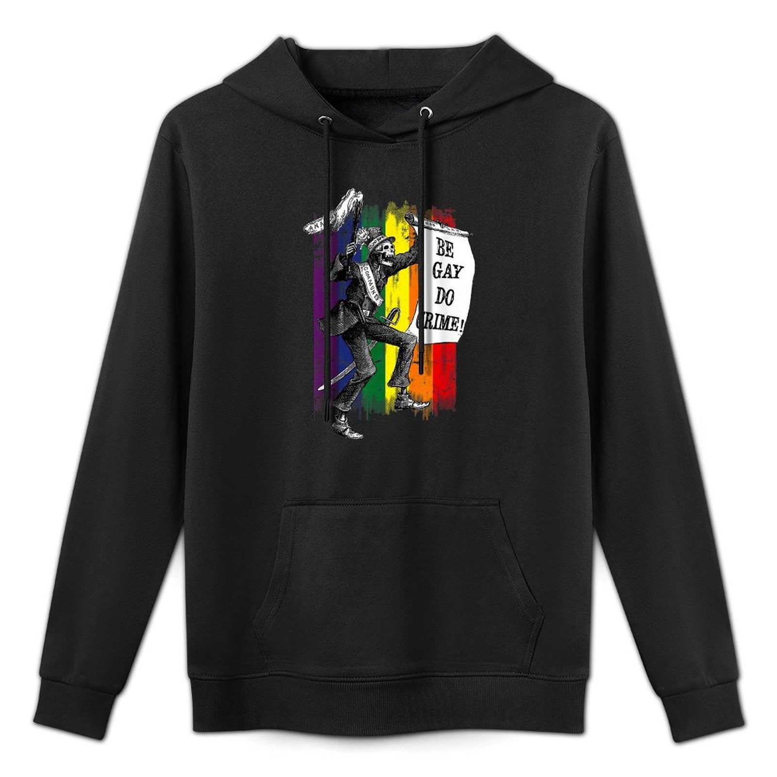 Be Gay, Do Crime!  Rainbow LGBTQ Meme Relaxed Fit Hoodie