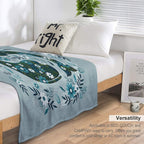Pretty Floral Whales Circle in Blues And Greens Multi-functional Throw Blanket