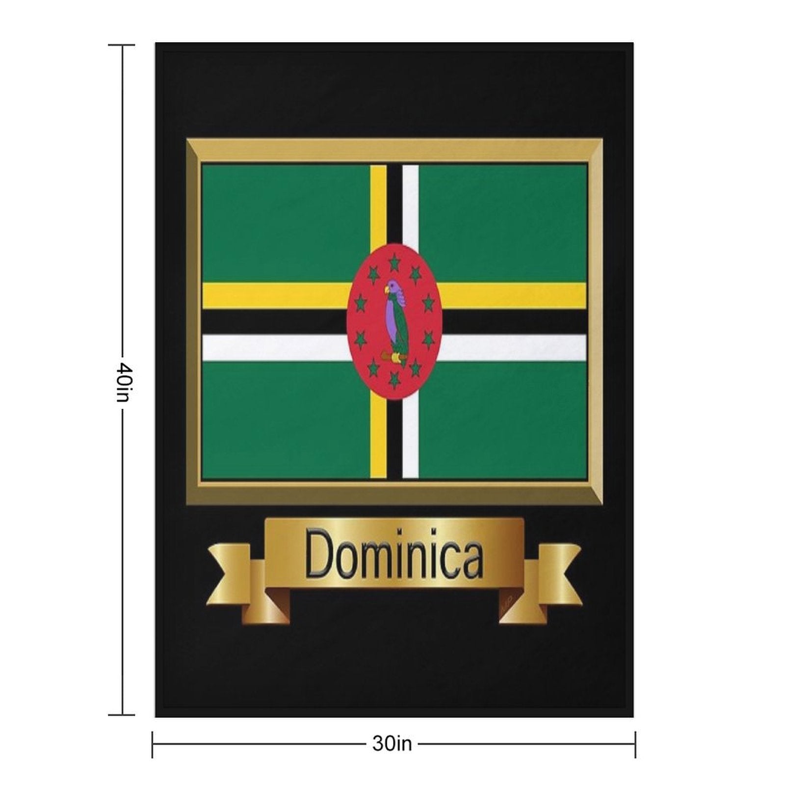 Dominica Flag Gifts, Stickers & Products - Named Lightweight Throw Blanket