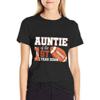 Auntie Of The 1 Year Old Birthday Football 1st Year Down  Lightweight T-Shirt
