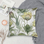 Botanical Green Pattern Soft Hidden Zipper Throw Pillow