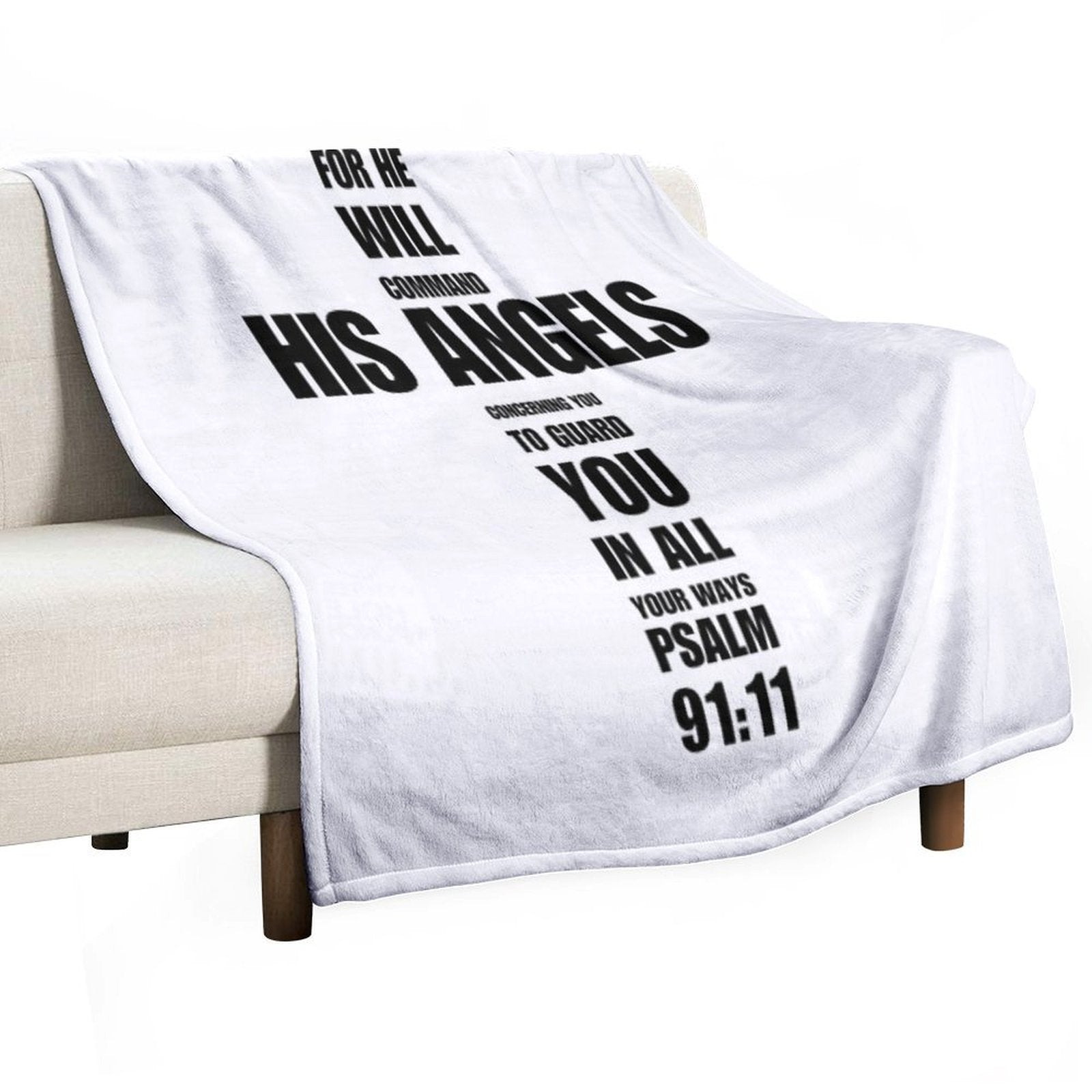 Psalm 91  Bible Verse  Christian Cross  For He Will Command His Angels To Guard You In All Your Ways Easy Care Throw Blanket