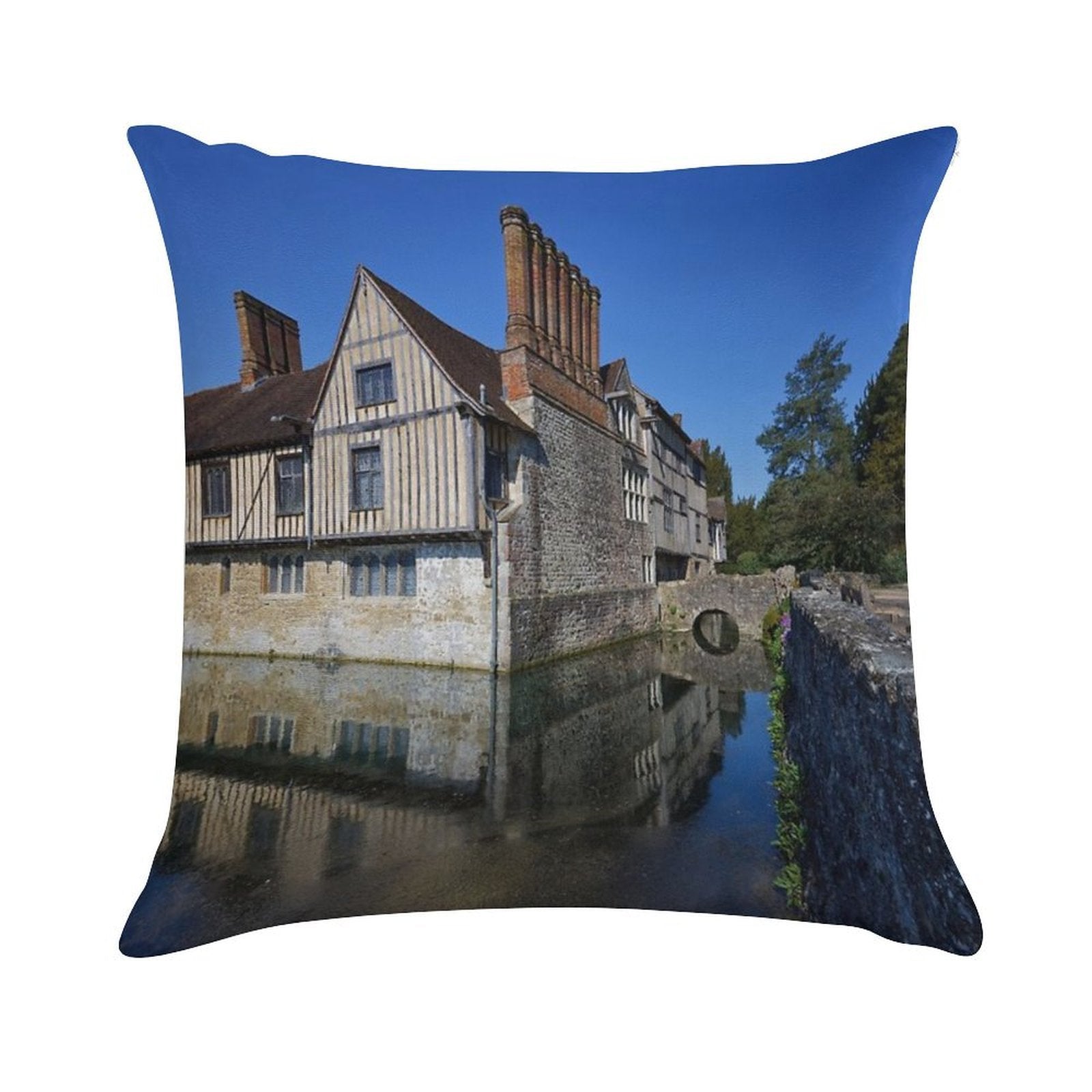 Ightham Mote in Kent England UK Soft Durable Construction Throw Pillow