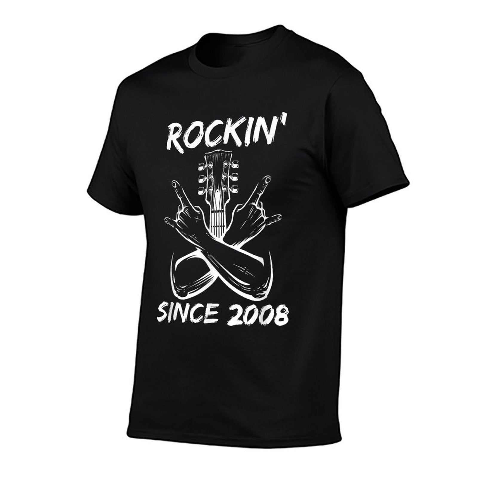 Rockin' Since 2008 Rock 17th Birthday Guitar 17 Years Old  High-quality Stitching T-Shirt